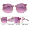 SOJOS Fashion Round Sunglasses for Women with Rivet Plastic Frame DOLPHIN SJ2068