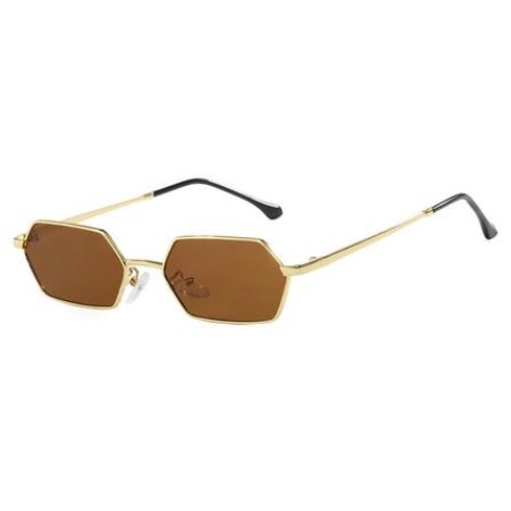 LILISUNLI Women’s Polygon Sunglasses, Retro Octagon Geometric Thin Metal Frame UV400 Fashion Shades for Daily Outdoor