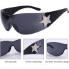 Sunglasses for Women Men,Trendy Shield Wrap Around Sunglasses Oversized Fashion Frameless Sun Glasses