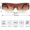 Gray Frame - Gradient Brown Lens Flat Top Sunglasses Futuristic Frameless Gradient Lens Sun Glasses