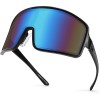 Sports Cycling Sunglasses One Piece Visor Outdoor Windproof Glasses 80s Shades Women Men