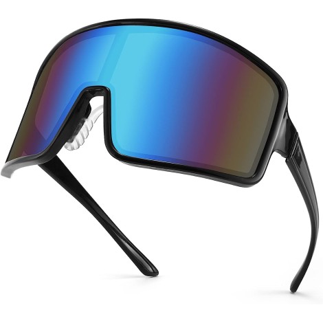 Sports Cycling Sunglasses One Piece Visor Outdoor Windproof Glasses 80s Shades Women Men
