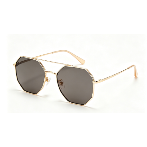 LILISUNLI Small Octagon Polygon Sunglasses for Women, Slim Metal Frame UV400 Vintage Shades for Small Faces