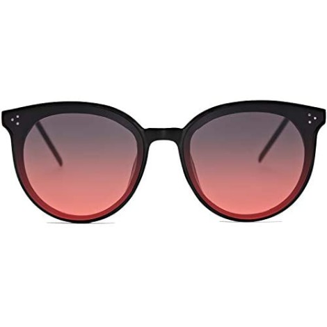 SOJOS Fashion Round Sunglasses for Women with Rivet Plastic Frame DOLPHIN SJ2068